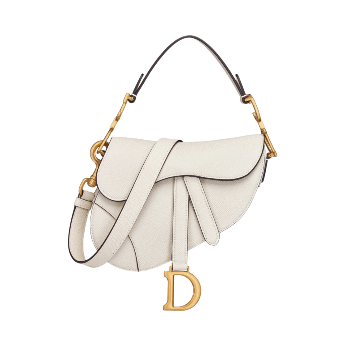 디올 미니 새들백 그레인드 카프스킨 라떼