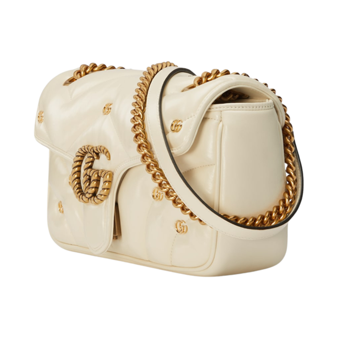 구찌 GG 마몽 스몰 숄더백 화이트 레더(Gucci GG Marmont Small Shoulder Bag White Leather) - 2