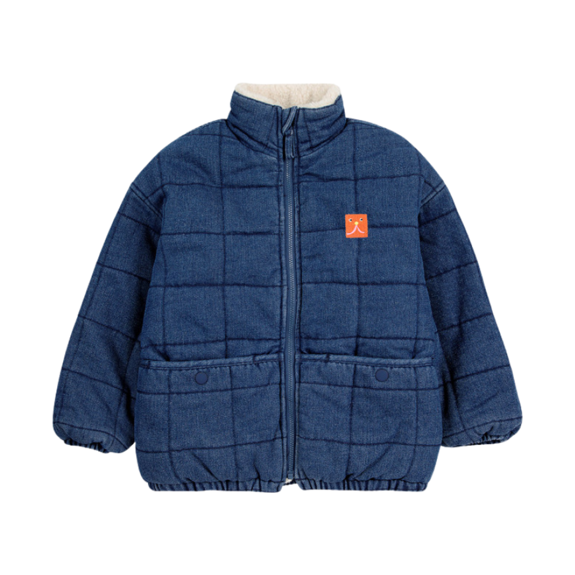 224AC127 (Kids) Bobo Choses BC Vintage Denim Quilted Jacket Blue