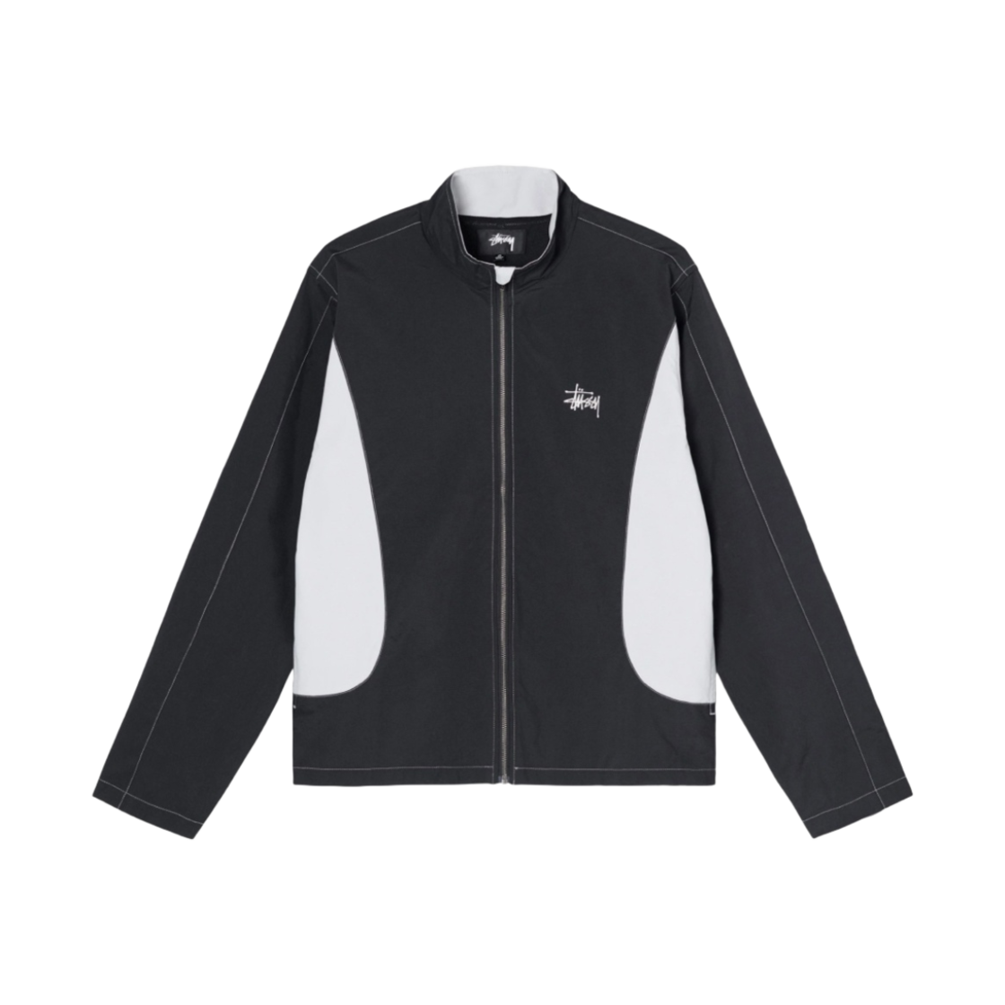 스투시 패널 트랙 자켓 블랙