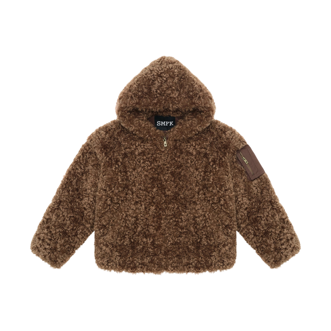 (W) 에스엠에프케이 와일드월드 어드벤처 아웃도어 포우 퍼 후드 브라운((W) SMFK Wildworld Adventure Outdoor Faux Fur Hoodie Brown)