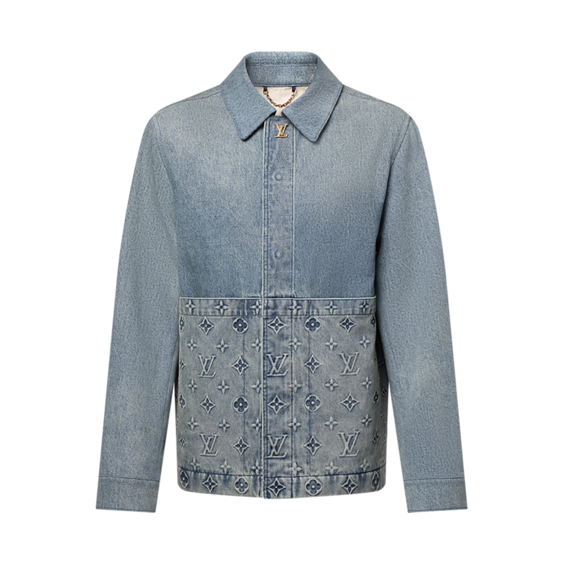 - Louis Vuitton Upcycled Denim Canvas Jacket Indigo