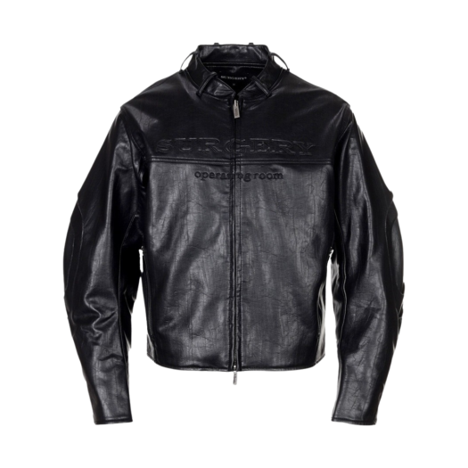 23FW027 Surgery Stratum Leather Jacket Black