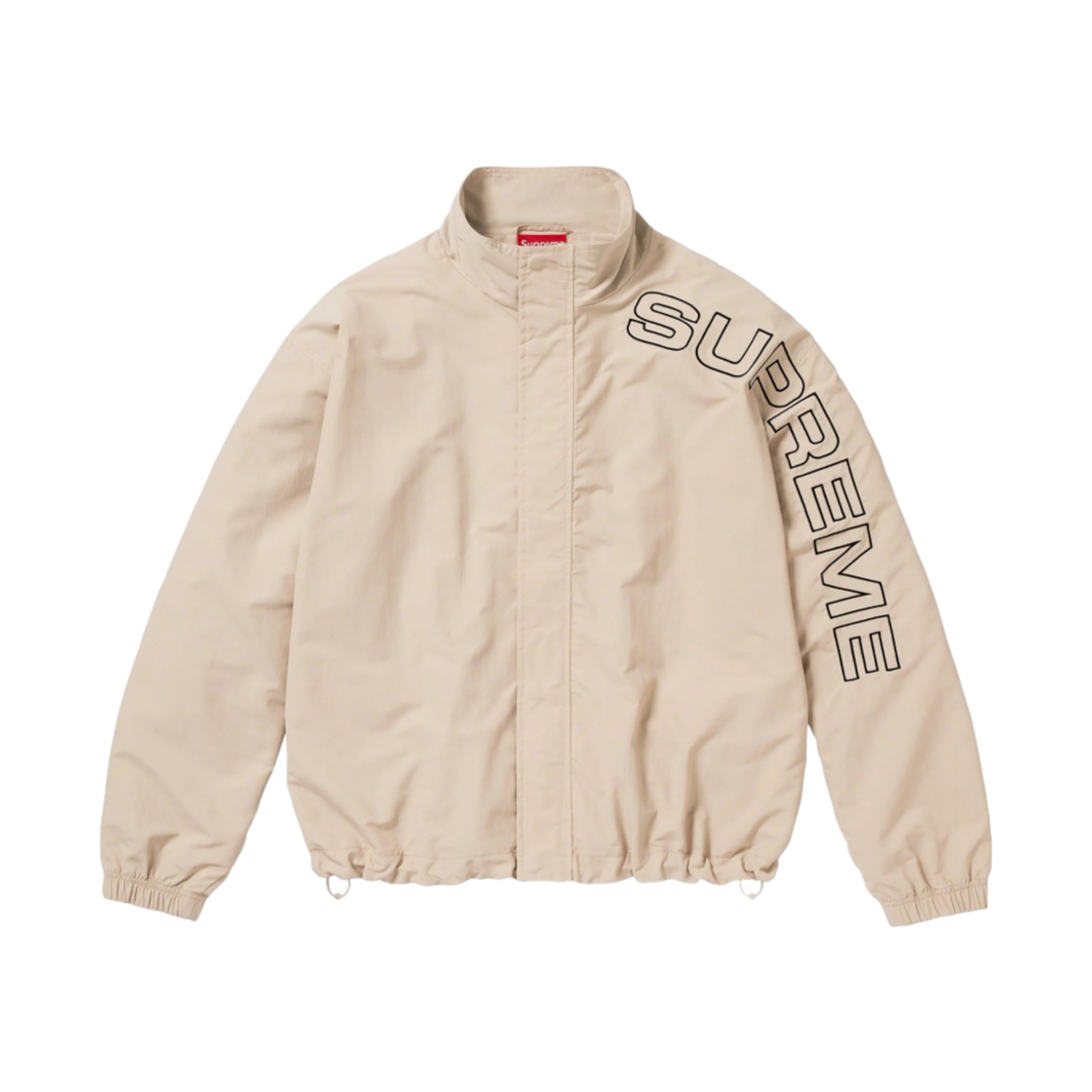 슈프림 스펠아웃 자수 트랙 자켓 샌드 - 23FW