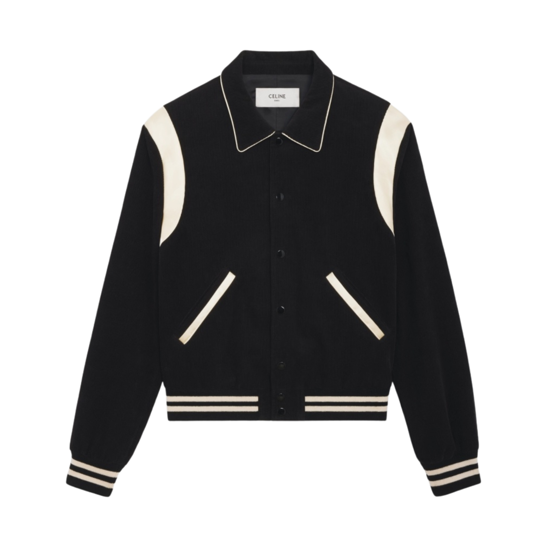 셀린느 코듀로이 테디 자켓 블랙