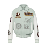 Louis Vuitton Varsity Leather Blouson Aqua