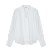 Haveless Women Shine Tie Blouse White