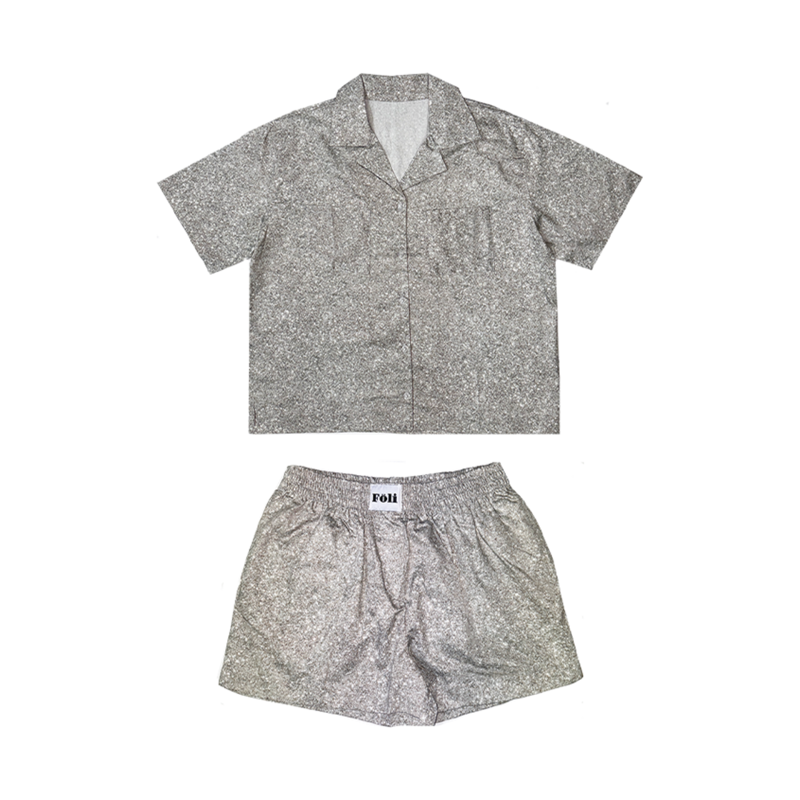 Foliday Glitter PJ Set (2pcs) White Silver Foli Women Foliday Glitter PJ Set (2pcs) White Silver