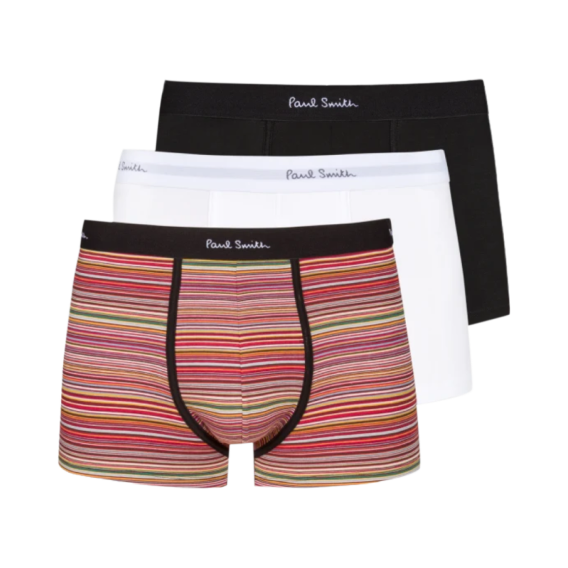 폴 스미스 오가닉 코튼 시그니쳐 스트라이프 플레인 복서 브리프 멀티 컬러 (3개입)(Paul Smith Organic Cotton Signature Stripe Plain Boxer Briefs Multi Color (3 Pack)) - 1