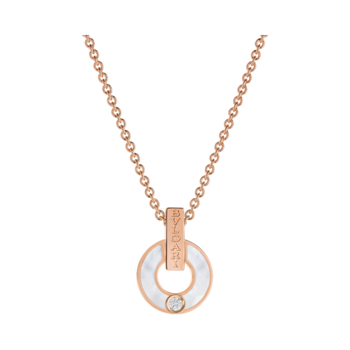 불가리 불가리 네클리스 로즈 골드 마더 오브 펄 다이아몬드(Bulgari Bulgari Necklace Rose Gold Mother of Pearl Diamond)