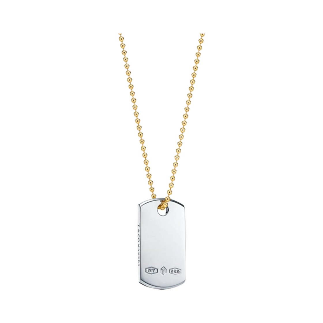 티파니 앤 코 1837 메이커스 I.D. 태그 펜던트 실버 앤 골드(Tiffany & Co. 1837 Makers I.D. Tag Pendant Silver & Gold)