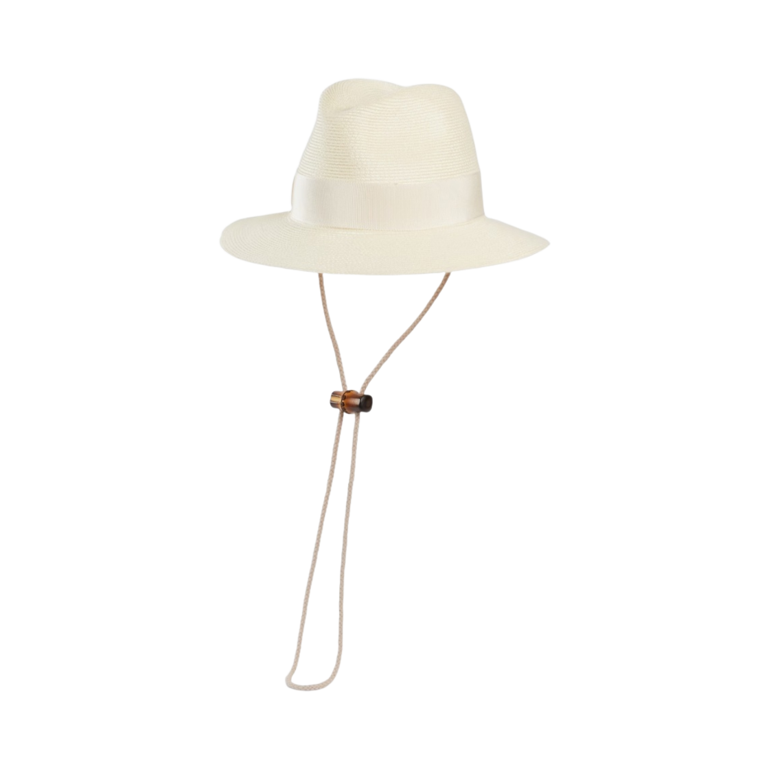 (W) 구찌 라피아 이펙트 와이드 브림드 햇 보우 화이트((W) Gucci Raffia-Effect Wide Brimmed Hat with Bow White) - 1