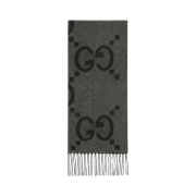 Gucci GG Cashmere Jacquard Muffler Grey Black
