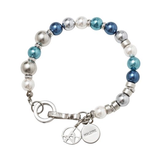 WA217 Haleine Metallic Multi-Blue Pearl Bracelet