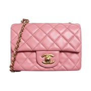 Chanel Mini Flap Bag Lambskin & Gold Coral Pink