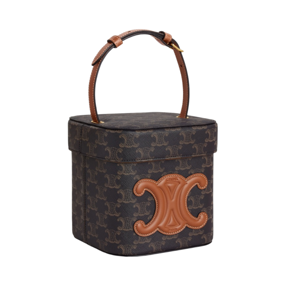셀린느 트리옹프 캔버스 & 카프스킨 미디움 박스 레더 트리옹프 탄(Celine Medium Box Cuir Triomphe in Triomphe Canvas and Calfskin Tan) - 2