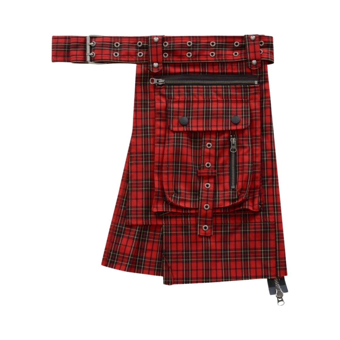 VUK243VBT004RDQQ Vacant Archive Bajess Layered Skirt Belt Check Red