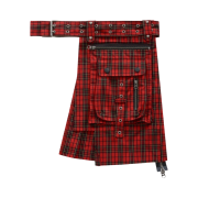 Vacant Archive Bajess Layered Skirt Belt Check Red