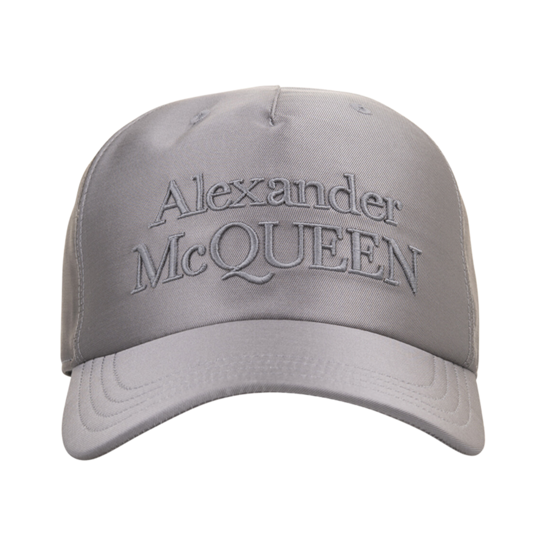 Alexander McQueen Silk Blend Logo Baseball Cap Grey
