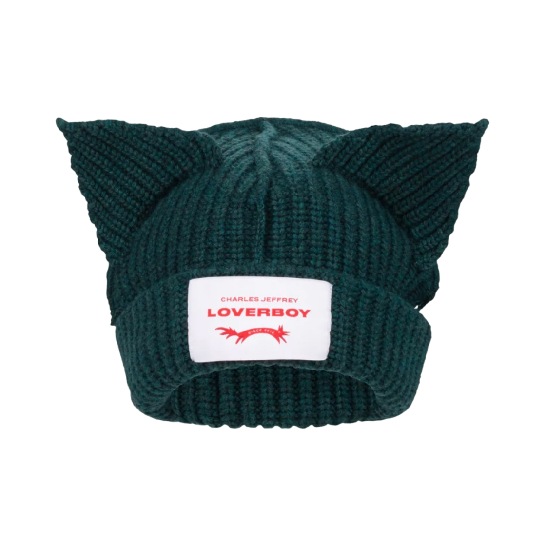 CJLSS23CEB4 Charles Jeffrey Loverboy Chunky Ears Beanie Forest Green