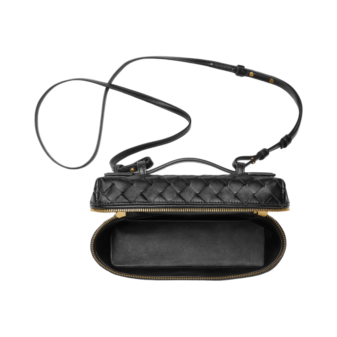 보테가 베네타 스트랩 베니티 케이스 블랙(Bottega Veneta Vanity Case on Strap Black) - 2