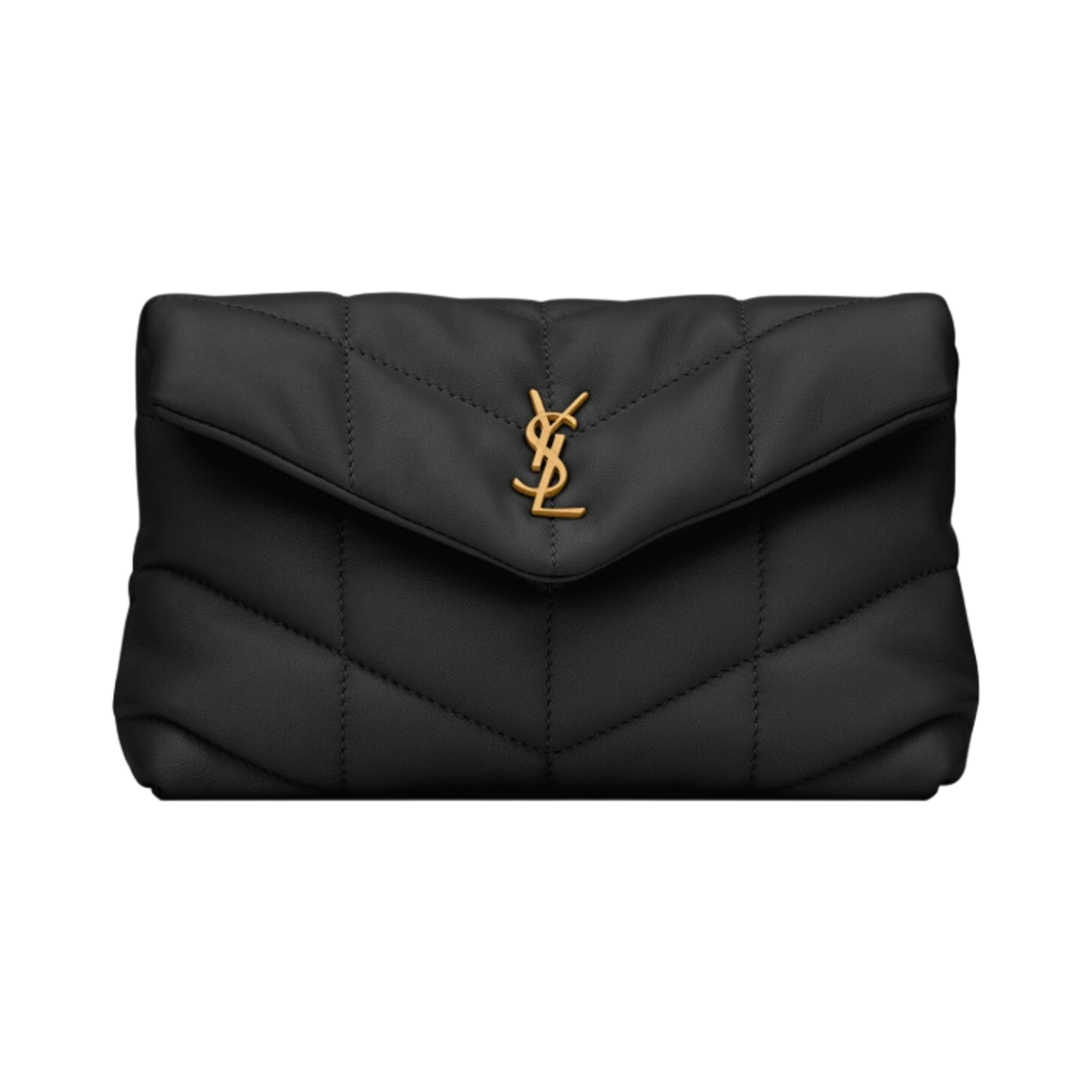 생로랑 퀼티드 램스킨 퍼퍼 스몰 파우치 블랙(Saint Laurent Puffer Small Pouch in Quilted Lambskin Black) - 1