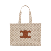 Celine Triomphe Canvas Tote Bag White