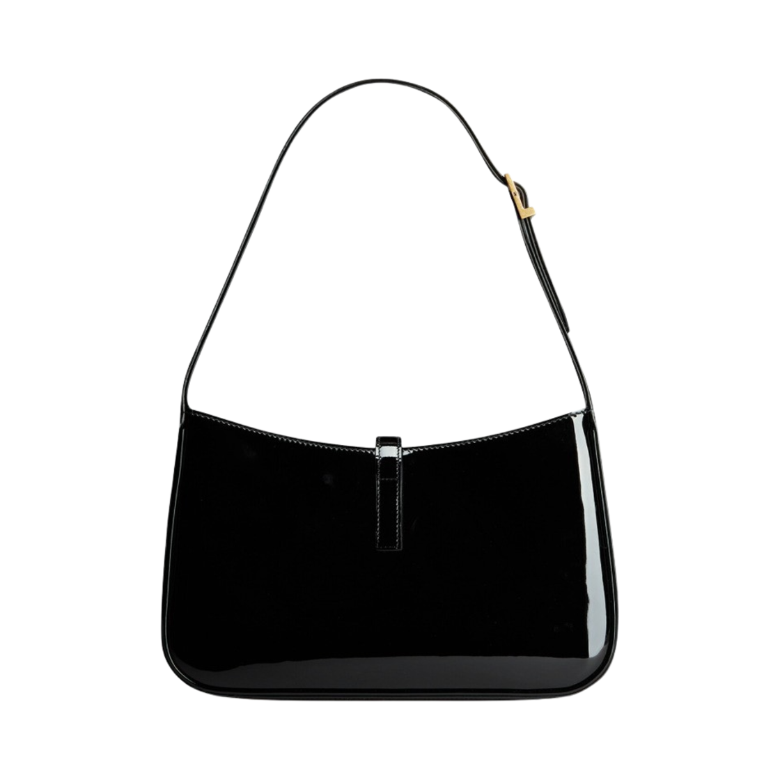생로랑 페이턴트 레더 브론즈 모노그램 레더 르 5 아 7 호보백 블랙(Saint Laurent Bronze Monogram Le 5 A 7 Hobo Bag in Patent Leather Black) - 4