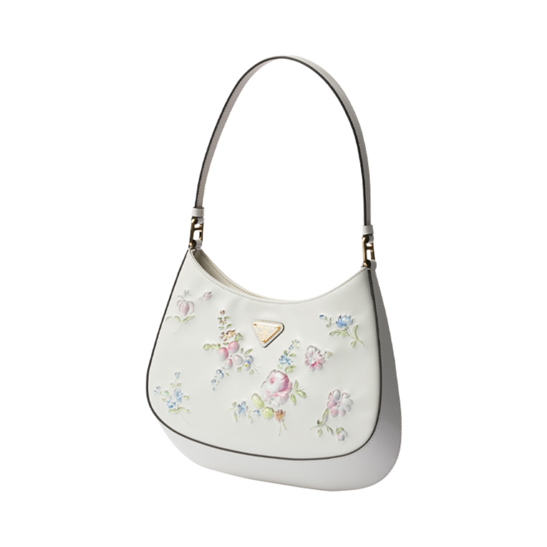 프라다 클레오 프린티드 브러쉬드 레더 숄더백 화이트(Prada Cleo Printed Brushed Leather Shoulder Bag White) - 3