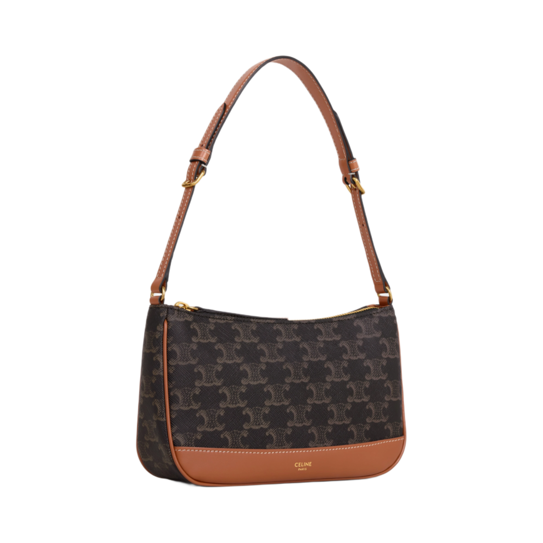셀린느 숄더백 트리옹프 캔버스 앤 카프스킨 탄(Celine Shoulder Bag in Triomphe Canvas and Calfskin Tan) - 2