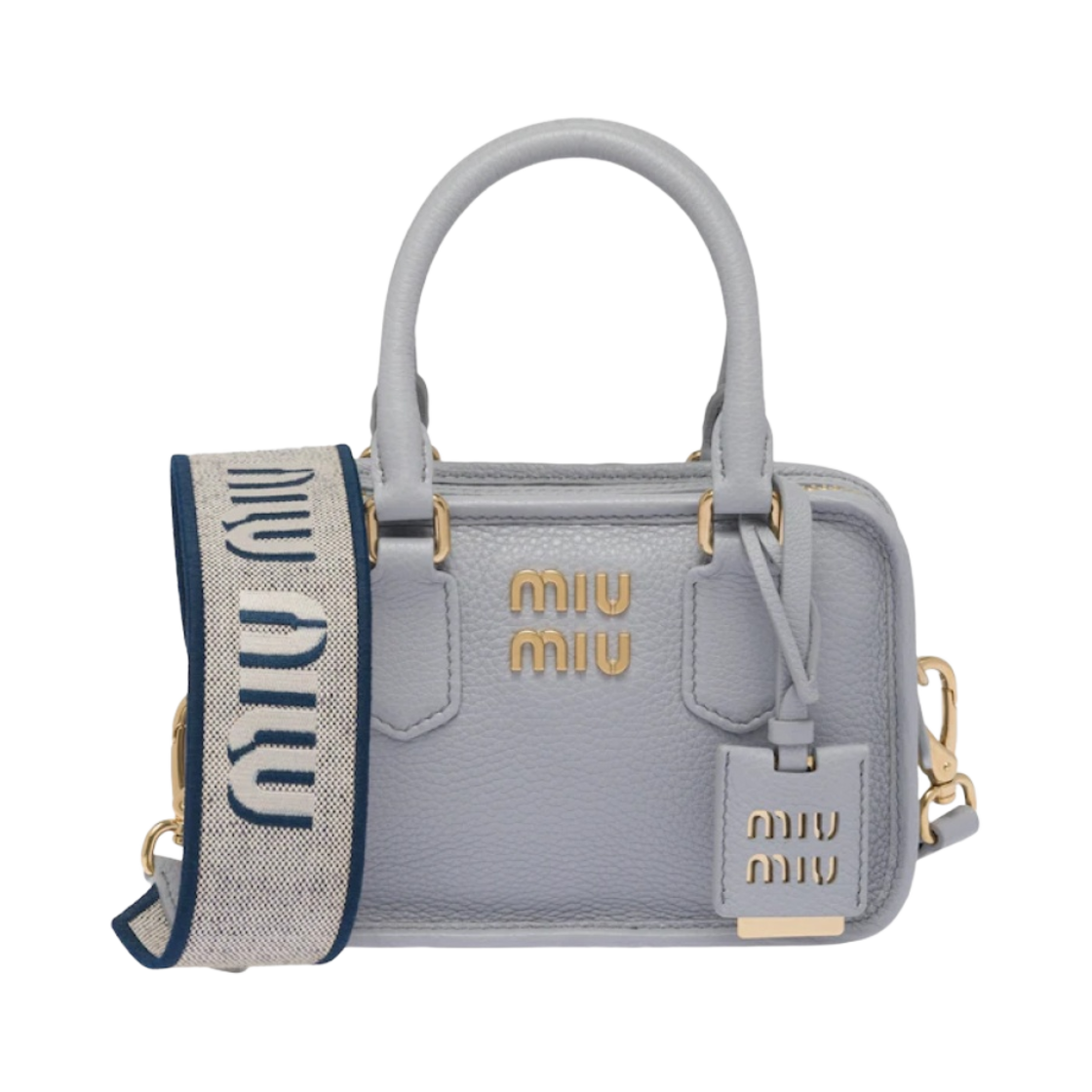 미우 미우 가죽 숄더 스트랩 탑 핸들백 콘플라워(Miu Miu Leather Shoulder Strap Top Handle Bag Cornflower) - 1