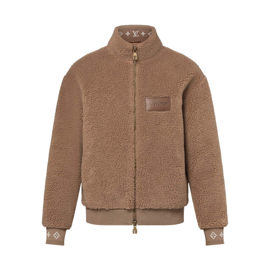 - Louis Vuitton Leather Patch Fleece Blouson Sand