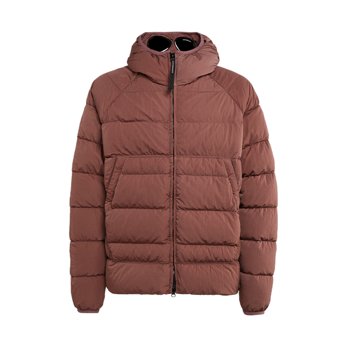 15CMOW027A006369G476 C.P. Company Eco-Chrome R Hooded Down Goggle Jacket Cedar Wood Pink - 23FW