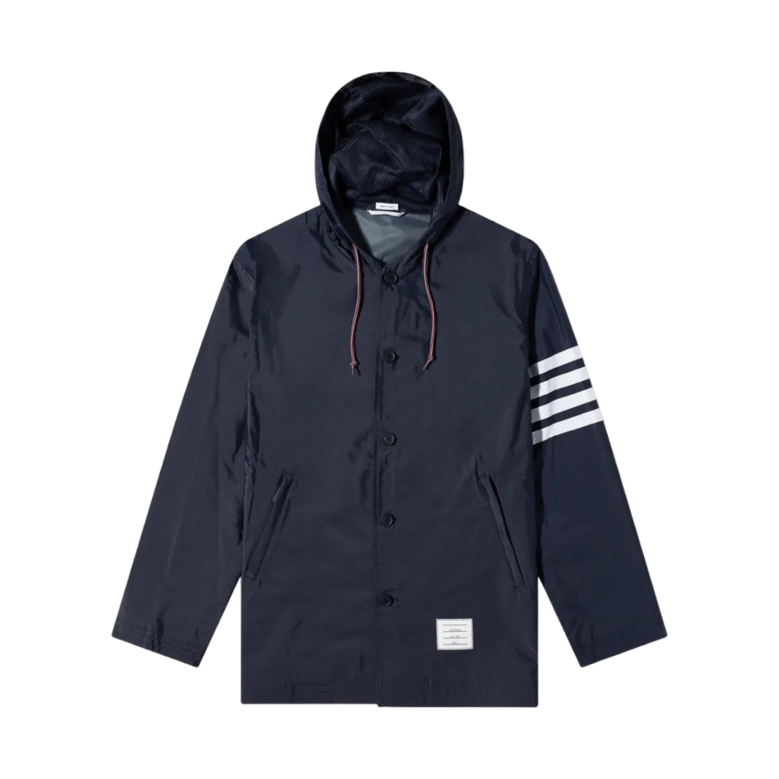 톰브라운 솔리드 스윔 테크 사선 후드 아노락 네이비(Thom Browne Solid Swim Tech 4-Bar Hooded Anorak Navy) - 1