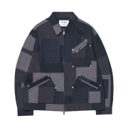 NOMANUAL Multi Panel Work Jacket Washed Navy