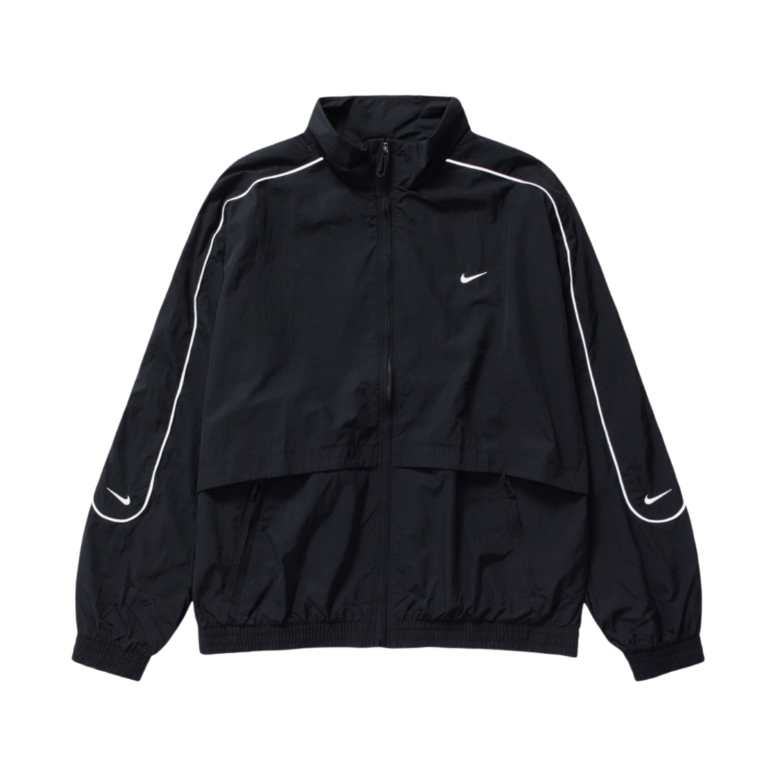 나이키 NSW 솔로 스우시 우븐 트랙 자켓 블랙 - 아시아(Nike NSW Solo Swoosh Woven Track Jacket Black - Asia)