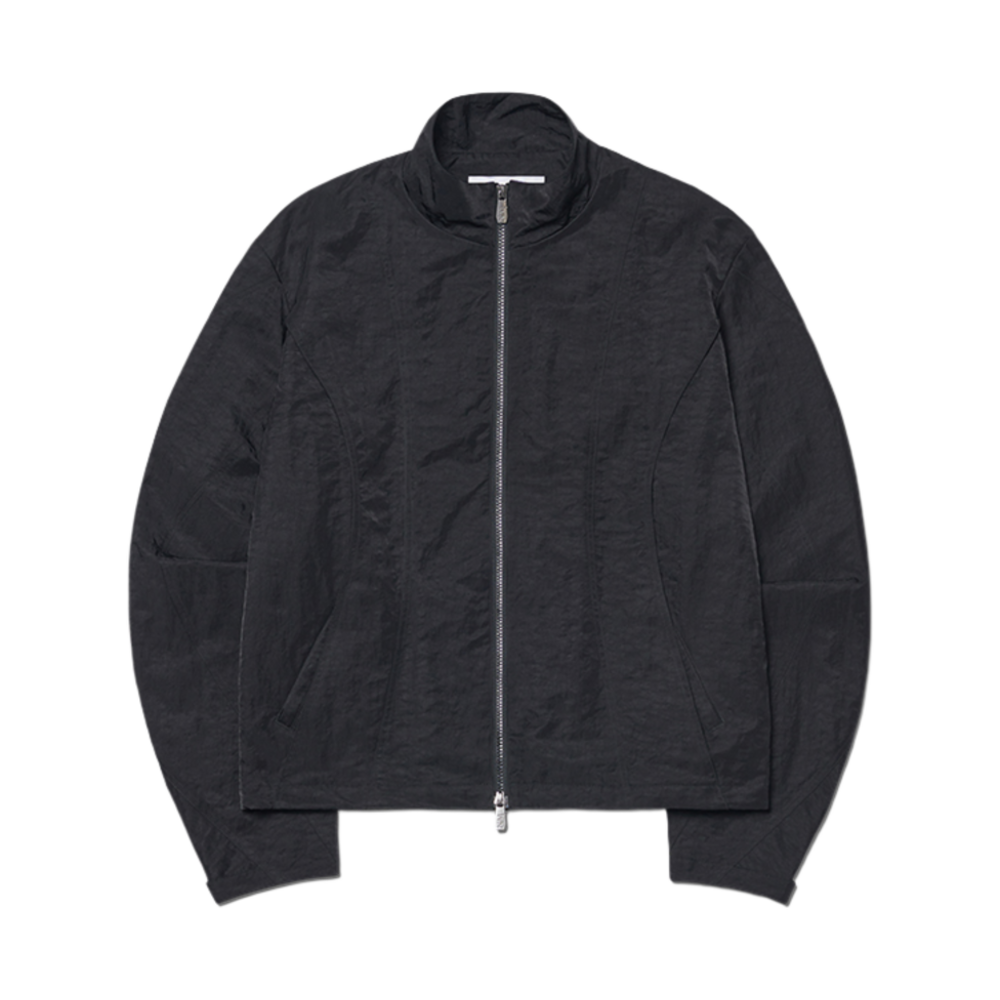 노매뉴얼 커브드 라인 나일론 자켓 블랙