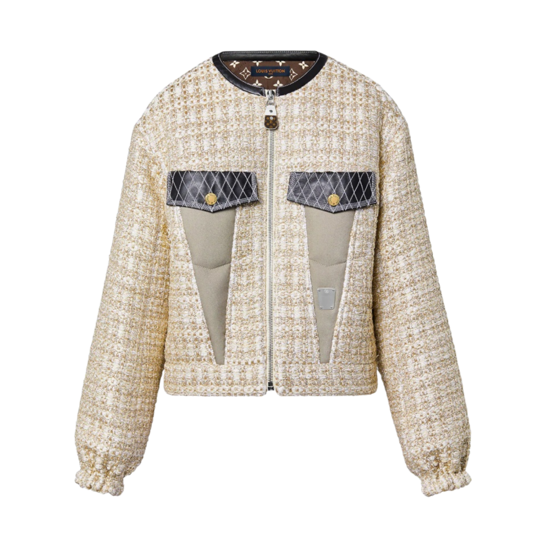(W) 루이비통 루렉스 트위드 프릴 슬리브 자켓 아이보리((W) Louis Vuitton Lurex Tweed Frill Sleeve Jacket Ivory) - 1