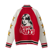 (W) Hysteric Glamour Super HYS Jacquard Oversized Jumper Red