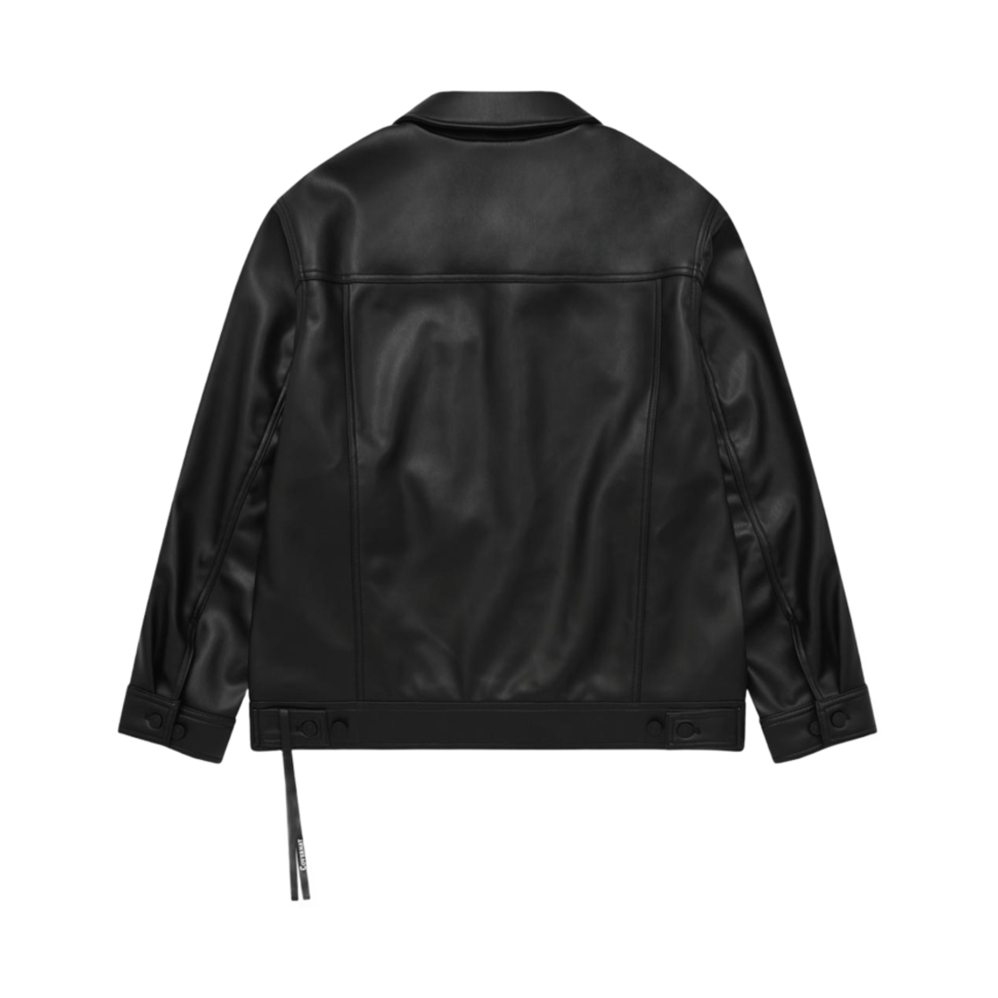 커버낫 비건 레더 트러커 자켓 블랙(Covernat Vegan Leather Trucker Jacket Black) - 2