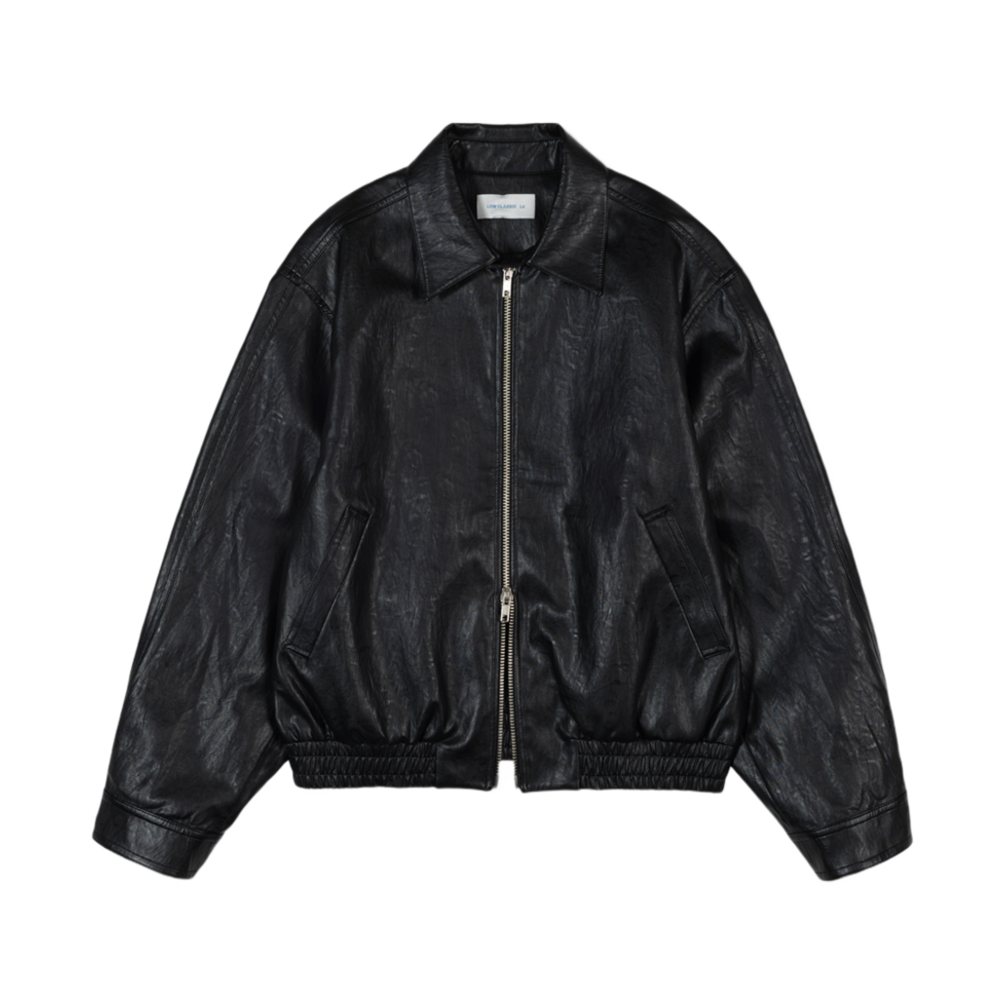(W) 로우클래식 레더 헤링턴 자켓 블랙((W) Low Classic Leather Harrington Jacket Black)