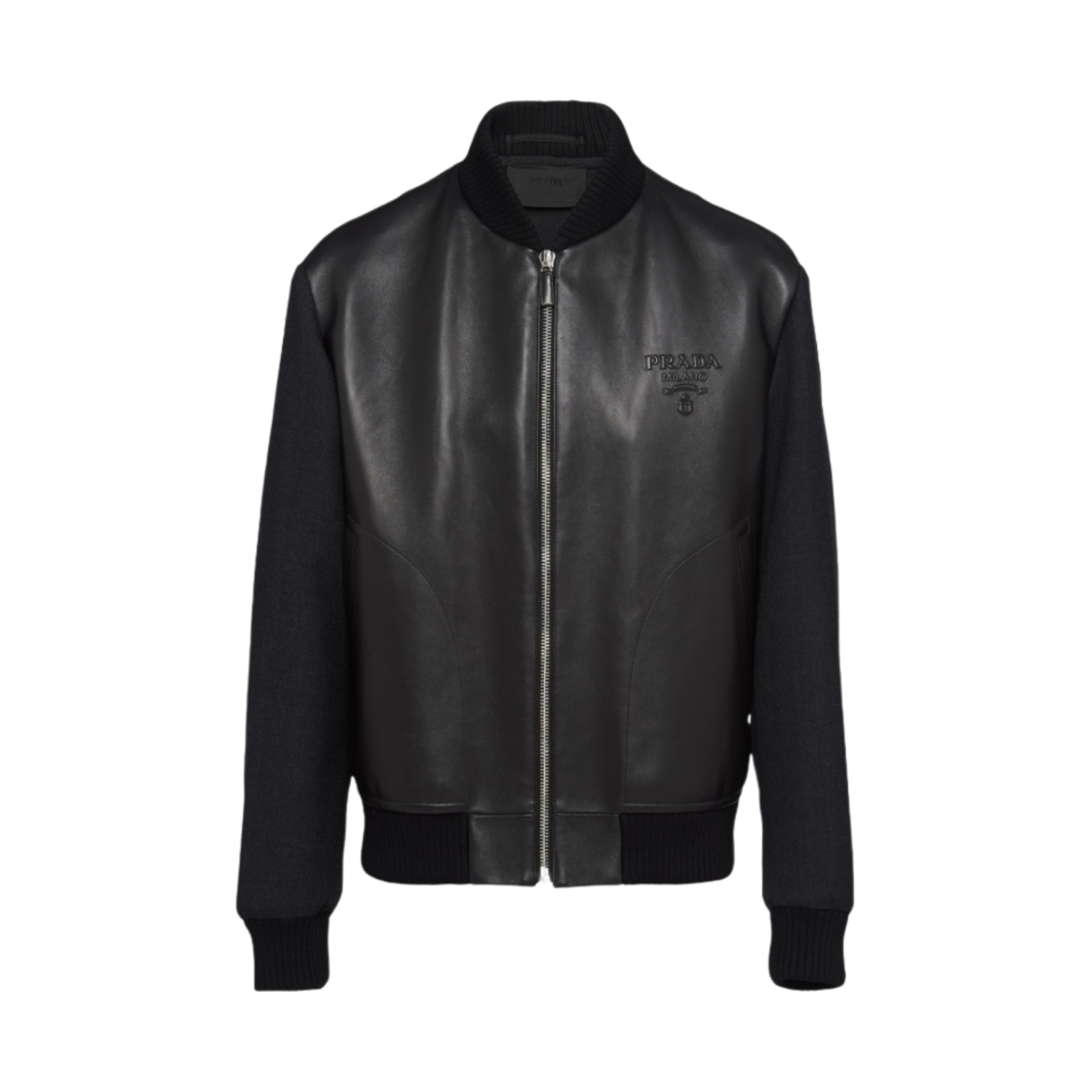 프라다 울 레더 블루종 앤트러사이트 그레이(Prada Wool Leather Blouson Anthracite Gray) - 1