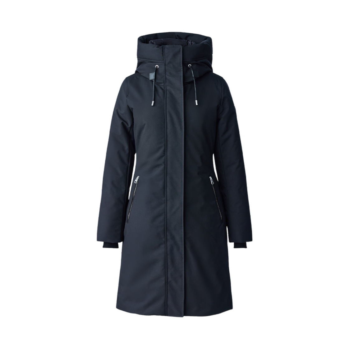(W) 맥카지 실로 투인원 피티드 다운 코트 리무버블 빕 블랙((W) Mackage Shiloh 2-In-1 Fitted Down Coat With Removable Bib Black)