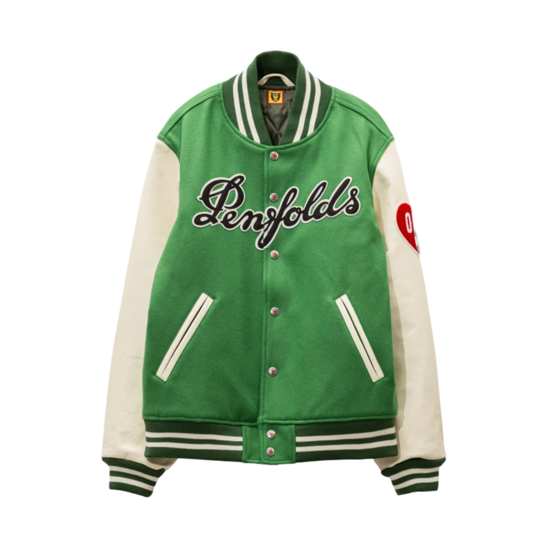 휴먼 메이드 x 원 바이 펜폴즈 바시티 자켓 #3 그린 - HBX 한정(Human Made x One By Penfolds Varsity Jacket #3 Green - HBX Exclusive)