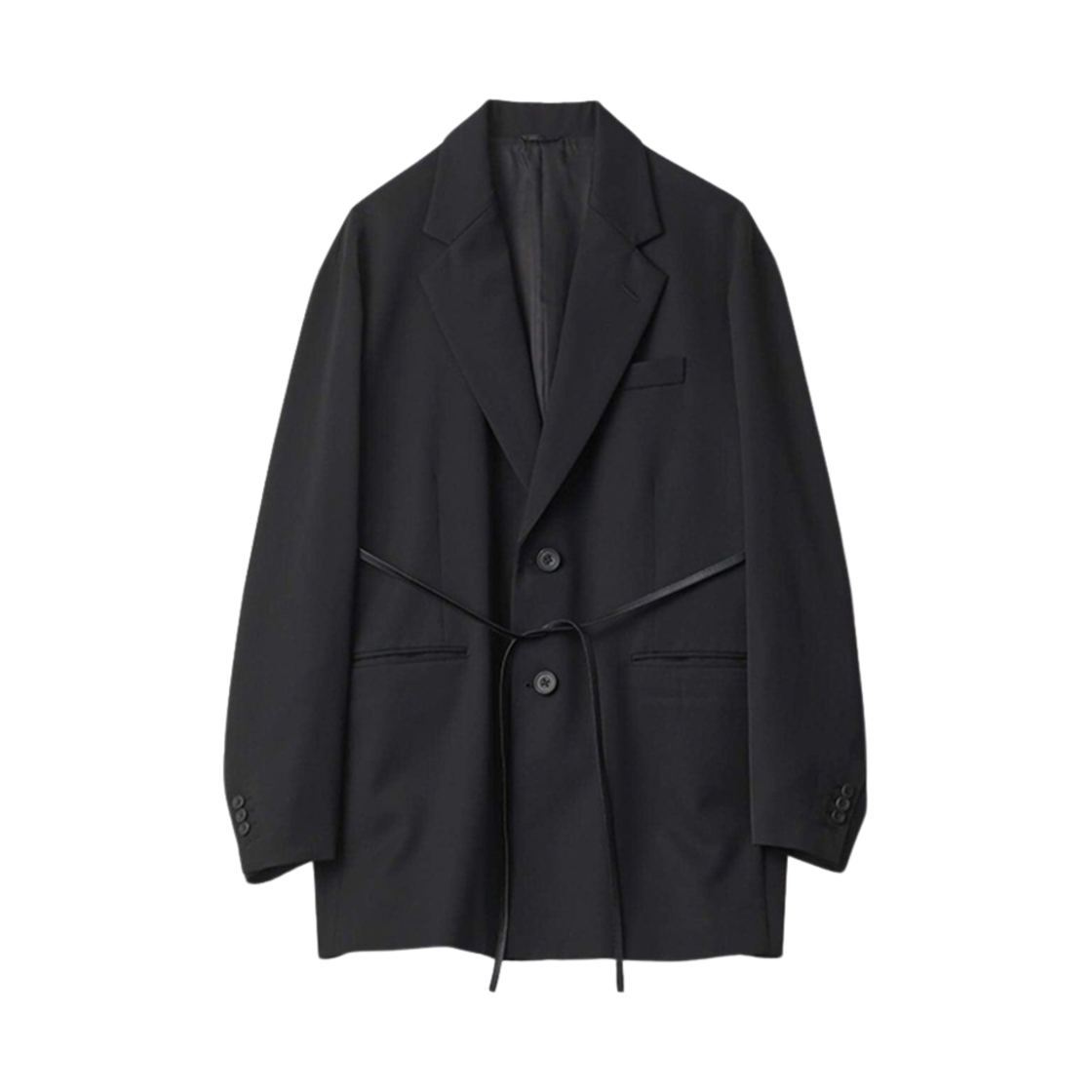 KM4DJABSI06BK ssstein Oversized Single Breasted Long Jacket Black - 24FW