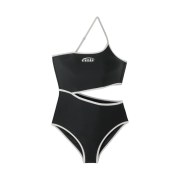 (W) Emis Logo Cut Out Swimsuit Black