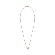 (W) Hermes Mini Pop H Pendant Rose Gold & Vert Cypres