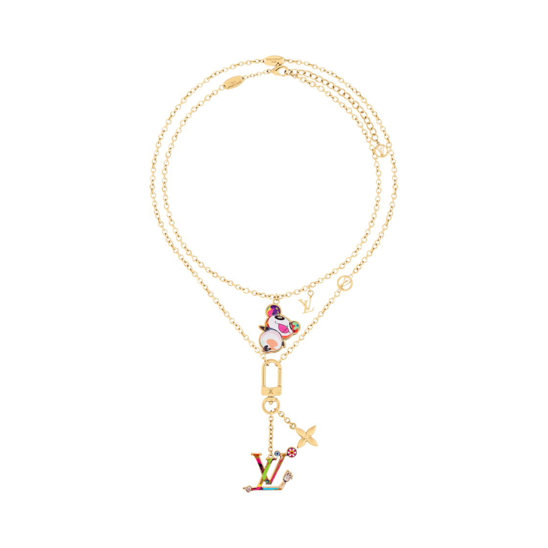 (W) 루이비통 x 무라카미 타카시 슈퍼플랫 네클리스 멀티컬러((W) Louis Vuitton x Murakami Takashi Superflat Necklace Multicolor) - 1