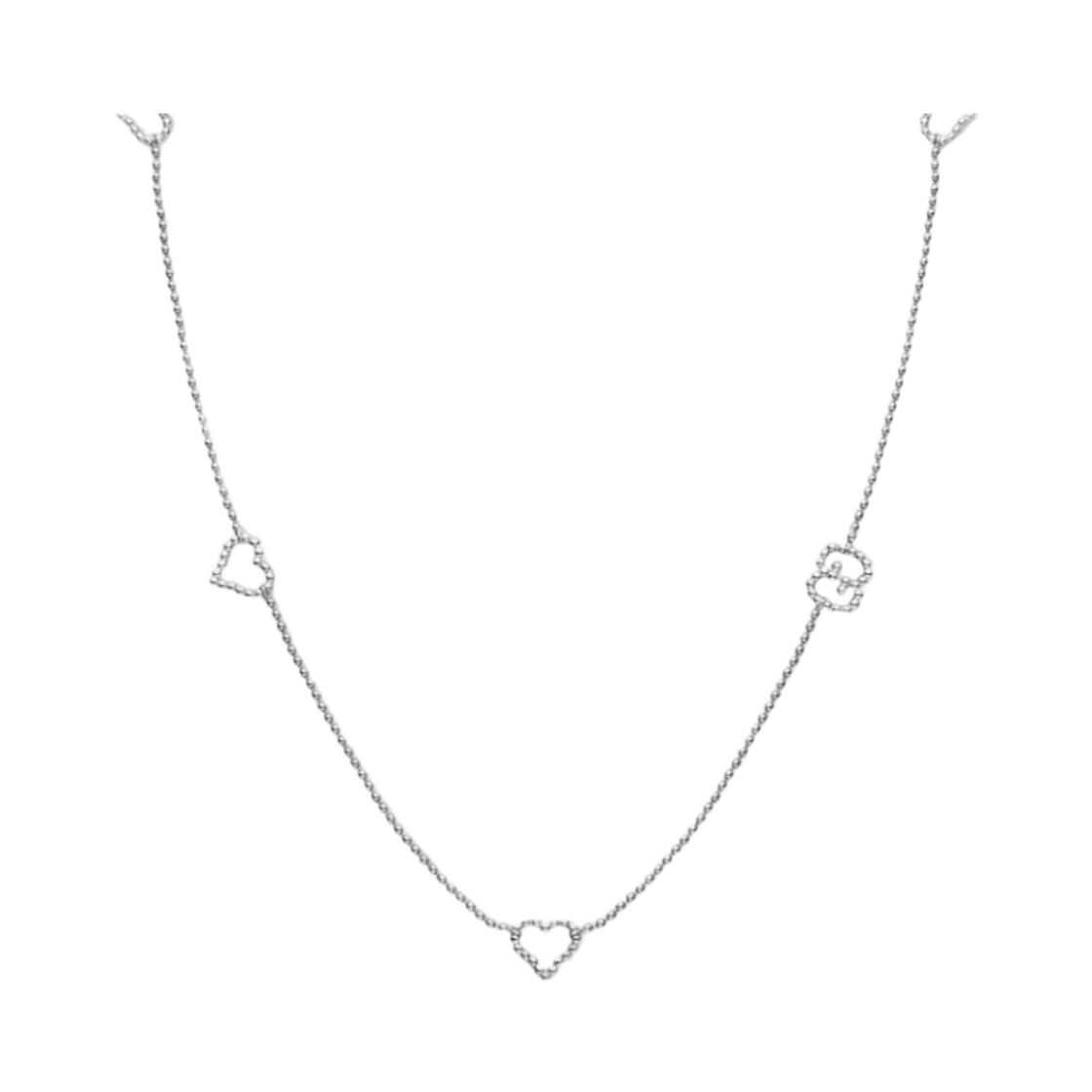 구찌 인터로킹 G 불 하트 네클리스 실버(Gucci Interlocking G Boule Heart Necklace Silver) - 1