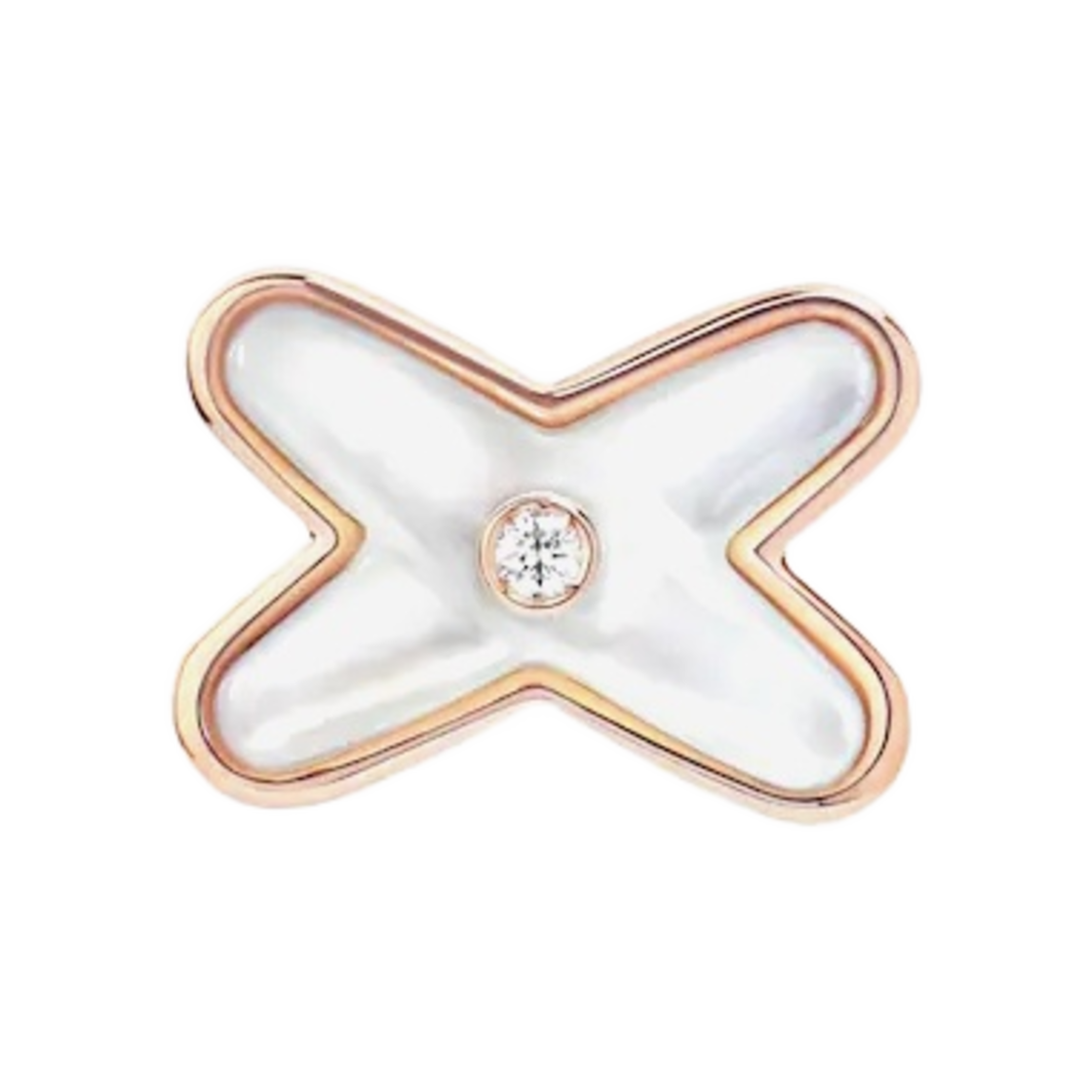 083469 Chaumet Jeux De Liens Earring Rose Gold Mother of Pearl Diamond